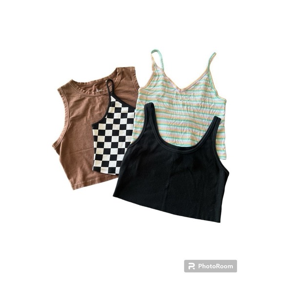 Crop Tank Tops Lot Size Med F21, Wild Fable, American Eagle, PacCares -4 Total - Picture 1 of 6